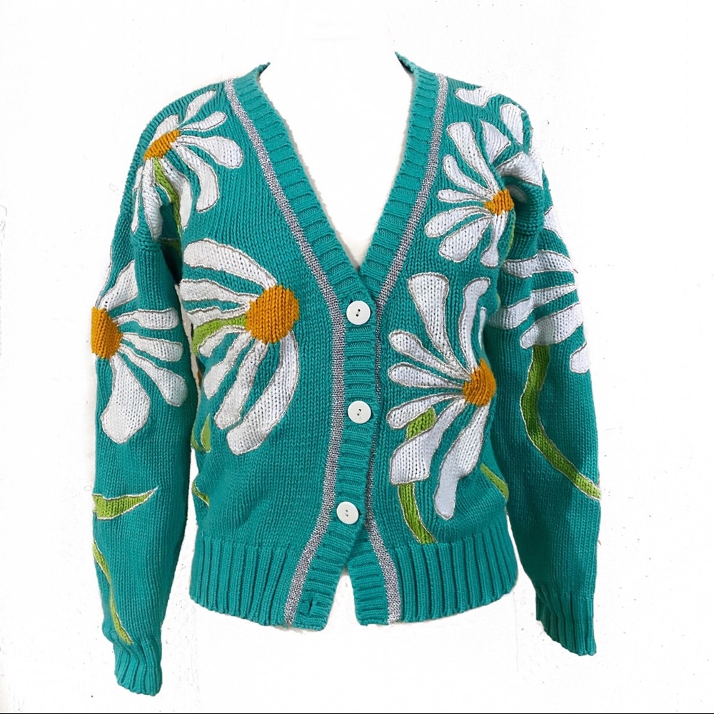 Super cute green cardigan sweater